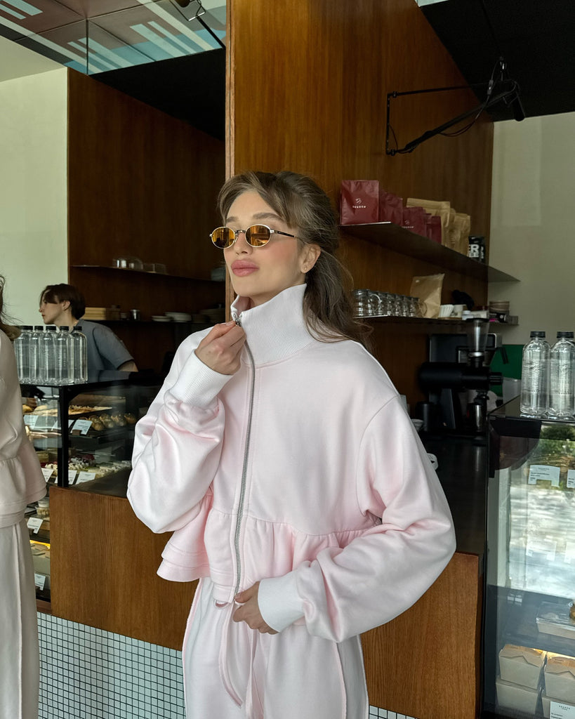 summer new  New fungus edge sweater set fashion casual slim loose sweater set