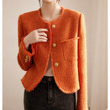 2025 Early spring fashion color, wool small fragrant coat, tweed jacket  spring women's short spring and autumn