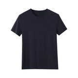 GOOSUDU 100 Cotton White Short Sleeve T-shirt Men's Summer  round Neck Shoulder Half Sleeve Cool Breathable Mercerized Cotton Top
