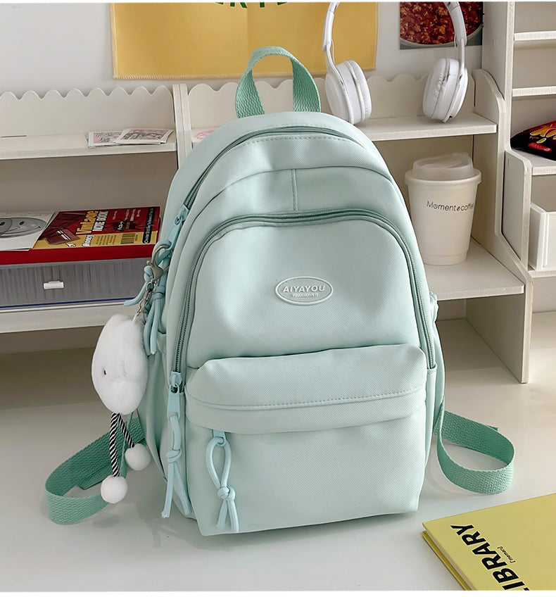 Schoolbag Girl College Students' Backpack Japanese Style All-Matching Niche Student University Style Korean Style Girl Backpack Travel Bag