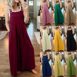 GOOSUDU New Cross-Border HOTan and NEWn Wish Independent Station Women's Clothing Innovative Cotton and Linen Loose Casual One-Piece Wide-Leg Suspender Pants
