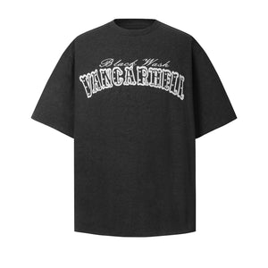 2025 8533 2025n Street 2025 Summer Embroidery Hot Diamond Design Sense Men's Loose Premium Heavy Short Sleeve T-Shirt