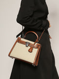 GOOSUDU 2025 New fashion classic splicing canvas second-generation Kelly bag high-end single shoulder oblique span portable women's bag New explosion