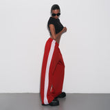 striped lazy casual pants casual pants summer women's high loose fashion tightening trousers ins style