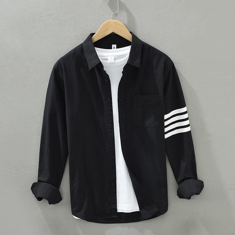 GOOSUDU 8821 Long Sleeve Fashion Brand Shirt Casual Stripe Shirt Youth Loose Multicolor Tup Cardigan Coat One Piece Dropshipping