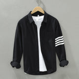 GOOSUDU 8821 Long Sleeve Fashion Brand Shirt Casual Stripe Shirt Youth Loose Multicolor Tup Cardigan Coat One Piece Dropshipping