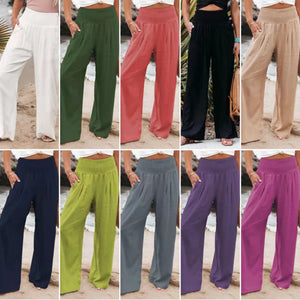 GOOSUDU In Stock!  HOTan and NEWn Spring and Summer   Casual Wide-Leg Cotton and Linen Popular Loose Trousers for Women