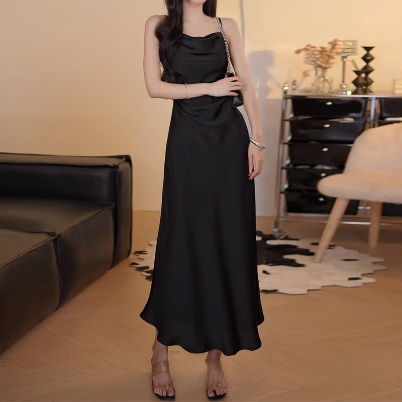 Style Temperament Sling Dress Women's High-Quality Summer 2025 New High-End Exquisite Waist-Slimming Long Dress
