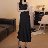 Style Temperament Sling Dress Women's High-Quality Summer 2025 New High-End Exquisite Waist-Slimming Long Dress