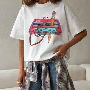 New new printed disk with n T-shirt New loose large size loose casual street short-sleeved T-shirt