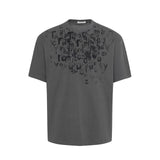 2025 27174 2025n Street 2025 Summer Trend Garbled Figure High Sense Small Collar Design Men's Loose Short Sleeve T-Shirt