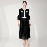 2025 dress women's summer high sense dignified intellectual small fragrant temperament a word skirt medium and long versatile skirt tide