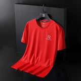 GOOSUDU Couple's Ice Silk Short Sleeve Men's Summer Thin Quick-Drying Casual Sports T-shirt plus-Sized plus Size Summer T-shirt