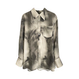 2025 ES MODISH spring new temperament  retro sudden long-sleeved shirt jacket women's loose and thin top