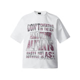 2025 F6612 2025n Street 2025 Summer Letter Bead Design Men's Loose Premium Crew Neck Short Sleeve T-Shirt