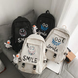 Wholesale Women's Double Backpack Popular Men's Backpack Letters Solid Color Junior High School High School Student Bag Ins Style Fashion
