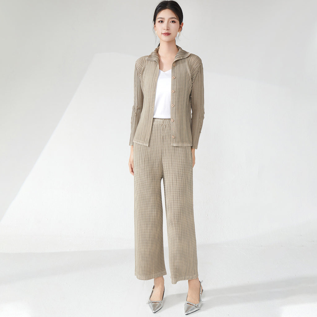 2025 suit women's spring new temperament loose shirt jacket drape straight pants fashion casual two-piece set