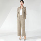 2025 suit women's spring new temperament loose shirt jacket drape straight pants fashion casual two-piece set