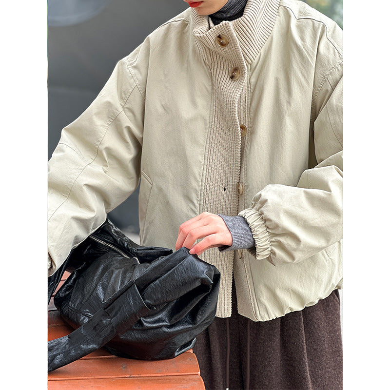 2025 popular winter new Korean retro temperament loose white duck down zipper down jacket 999-1