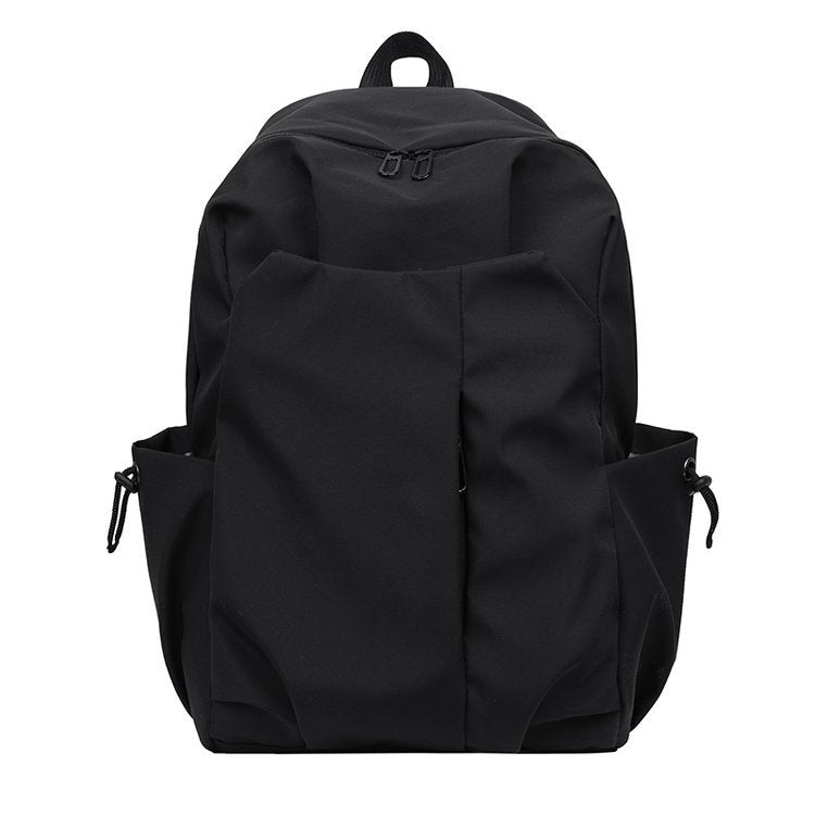 Simple Trendy Schoolbag  Large Capacity Student Backpack Korean Men and Women Solid Color Cross-Border Travel Backpack