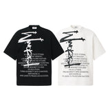 2025 GT105 2025n Street 2025 Summer Abstract Text Map High Sense Design Men's Loose Crew Neck Short Sleeve T-Shirt