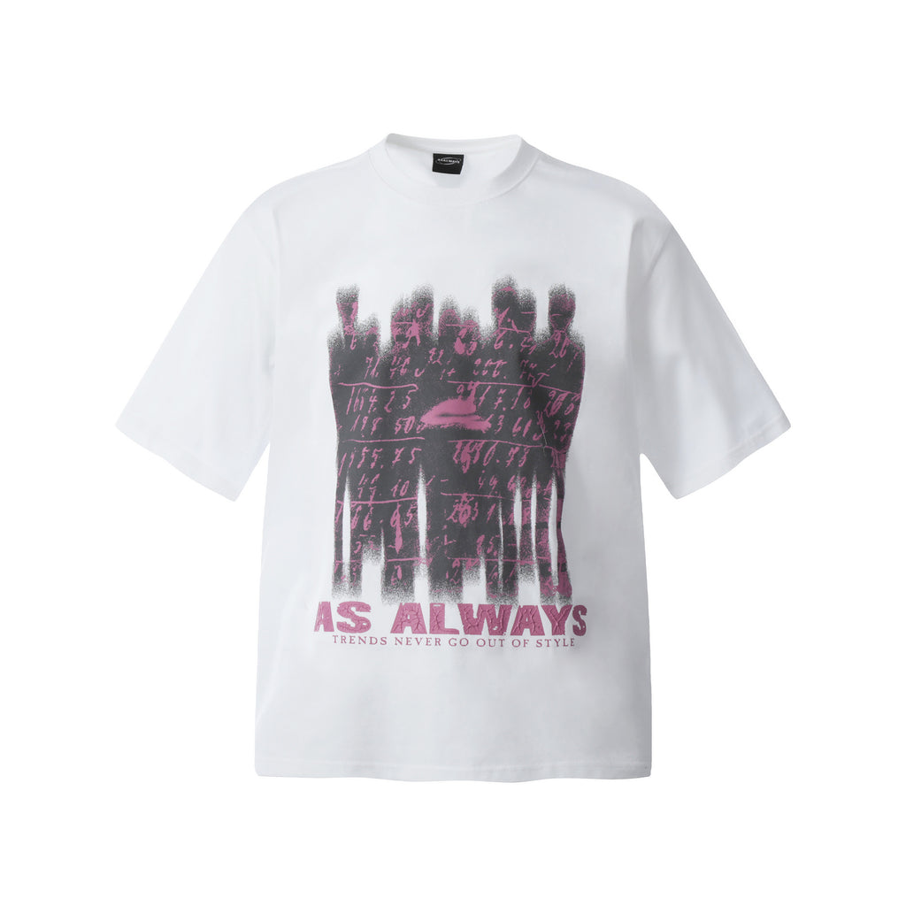 2025 F6613 2025n Street 2025 Summer Painting Shadow Design Sense Men's Loose Premium Crew Neck Short Sleeve T-Shirt