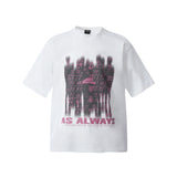 2025 F6613 2025n Street 2025 Summer Painting Shadow Design Sense Men's Loose Premium Crew Neck Short Sleeve T-Shirt