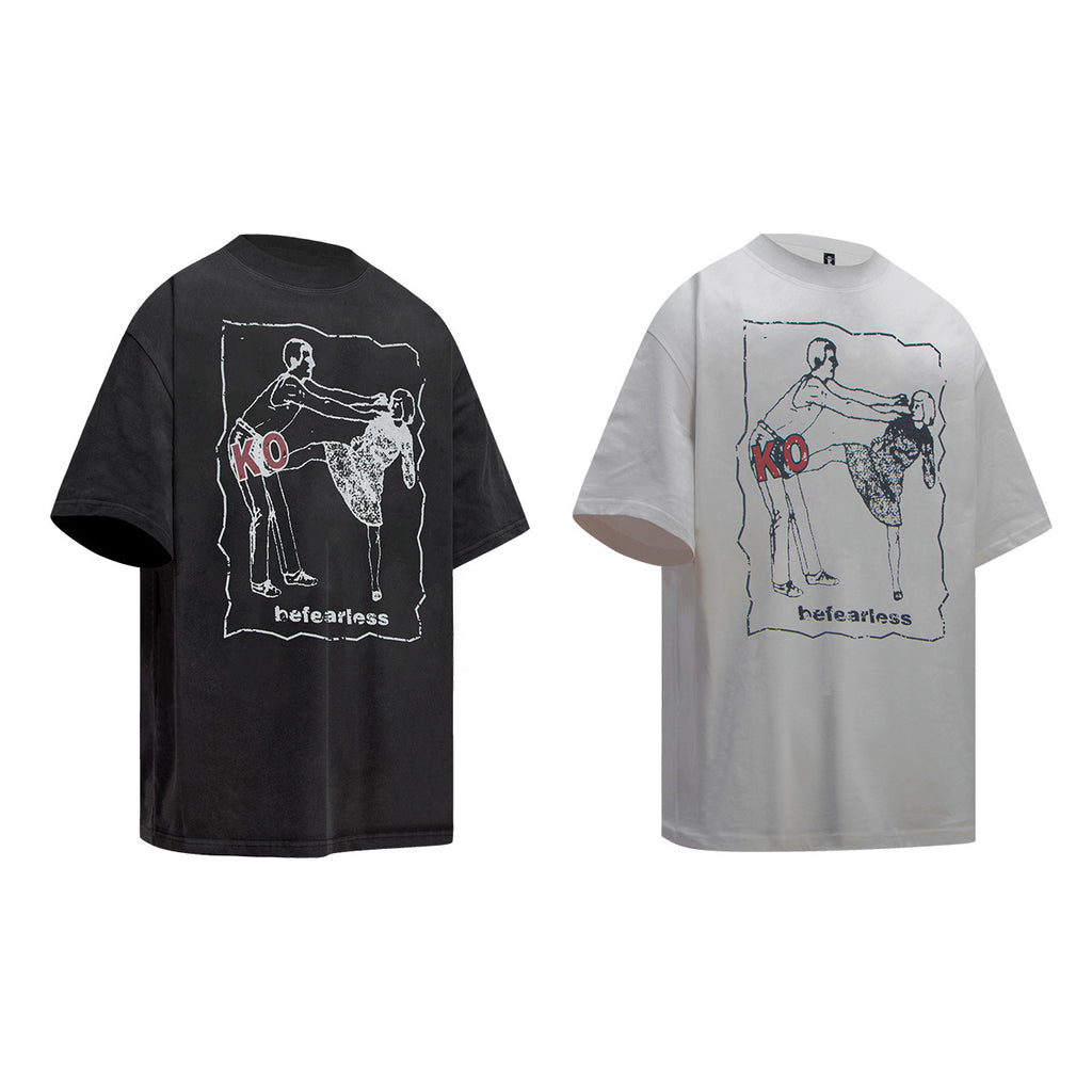 2025 6110 2025n Street 2025 Summer Painting Pattern Design Sense Men's Loose Premium Heavy Short Sleeve T-Shirt