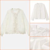 2025 spring new retro long-sleeved versatile shirt heavy industry embroidery fashion new Chinese Tencel top N2076