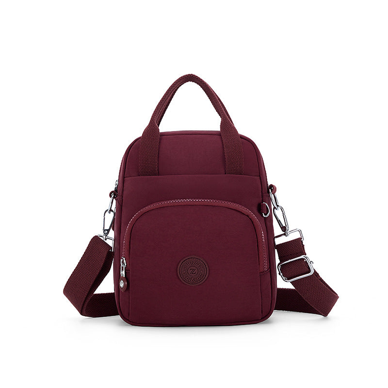 Cross-Border Lightweight Multi-Layer Pocket Middle-Aged Mom Bag New Women's Shoulder Messenger Bag Korean Style Waterproof Nylon Cloth Bag Fashion