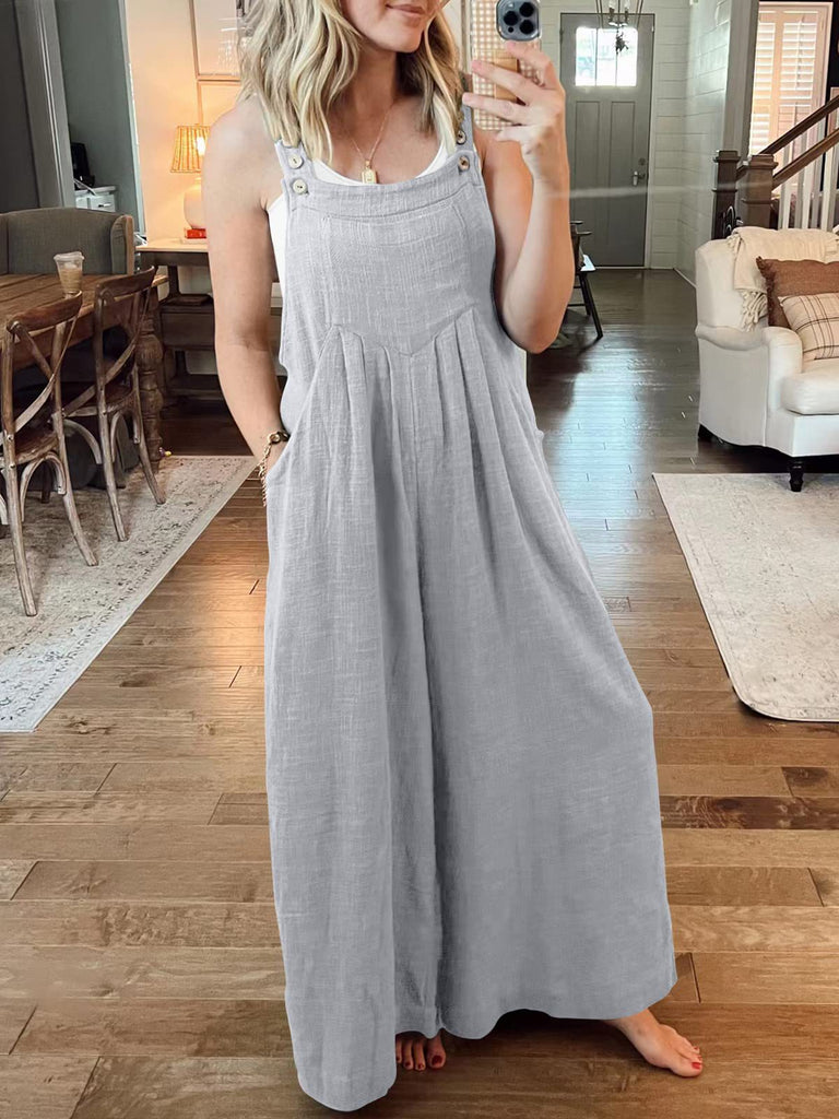 GOOSUDU New Cross-Border HOTan and NEWn Wish Independent Station Women's Clothing Innovative Cotton and Linen Loose Casual One-Piece Wide-Leg Suspender Pants