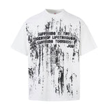 2025 5503 2025n retro street 2025 summer letter garbled design men's high-end neutral short-sleeved T-shirt