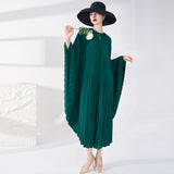 2025 hot-selling dress women's design sense loose bat sleeve long one-piece dress 2025 Popular trade women's pleated skirt