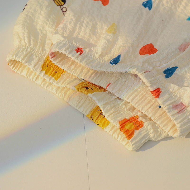 Summer Children's Anti-Mosquito Pants Boy Girls Outer Wear Thin Children Toddler Baby Western Style All-Matching Lantern Cropped Pants