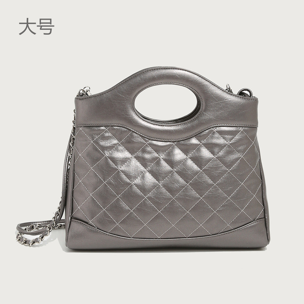 GOOSUDU 2025 popular winter new chain small fragrant wind portable shoulder oblique span bag high sense Internet celebrity women's bag soft leather diamond