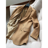 2025 Worsted wool small suit  spring new casual suit jacket women's versatile, spring and autumn slim women's clothing