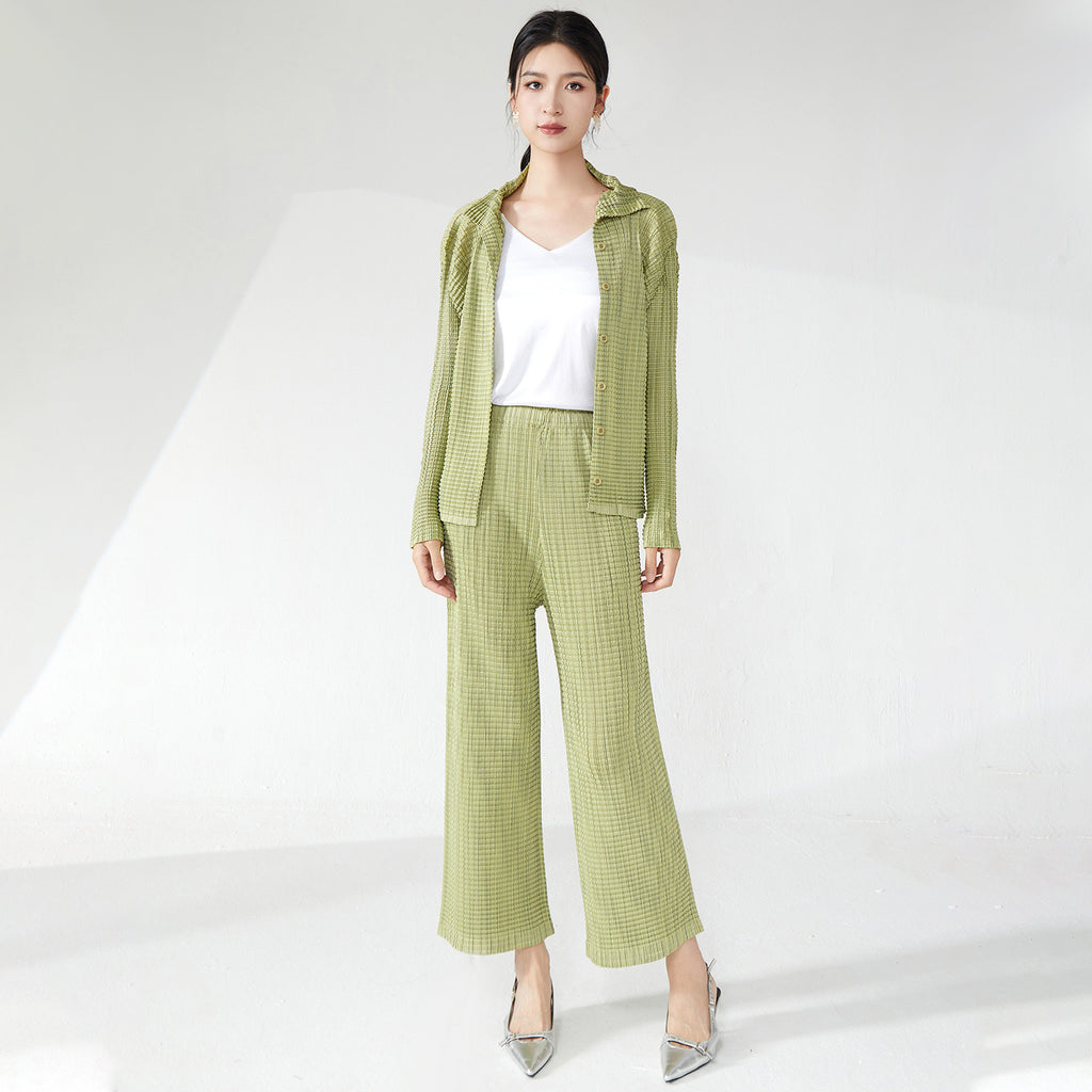 2025 suit women's spring new temperament loose shirt jacket drape straight pants fashion casual two-piece set