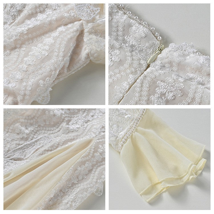 2025 new Chinese cheongsam three-dimensional butterfly decoration heavy industry style embroidery white national style dress LZ596