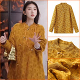 2025 spring new burnt flower new Chinese style diagonal placket buckle design sense loose temperament shirt N1012