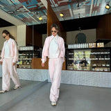 summer new  New fungus edge sweater set fashion casual slim loose sweater set