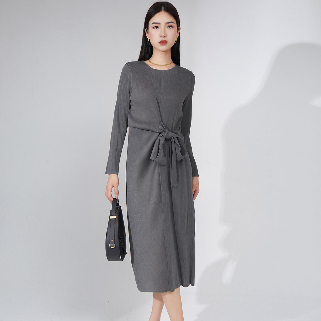 2025 High-end temperament skirt women's clothing spring and autumn new design pleated dress women's medium and long high-end