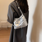 GOOSUDU This Year's Popular Small Bag for Women  New Summer All-Matching Chain Shoulder Messenger Bag Texture Korean Style Bucket Bag