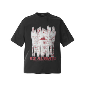 2025 F6613 2025n Street 2025 Summer Painting Shadow Design Sense Men's Loose Premium Crew Neck Short Sleeve T-Shirt