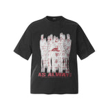 2025 F6613 2025n Street 2025 Summer Painting Shadow Design Sense Men's Loose Premium Crew Neck Short Sleeve T-Shirt