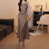 Style Temperament Sling Dress Women's High-Quality Summer 2025 New High-End Exquisite Waist-Slimming Long Dress