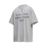 2025 6099 2025n Street 2025 Summer Fake Two-Letter Design Men's Loose Premium Sense Heavy Short Sleeve T-Shirt