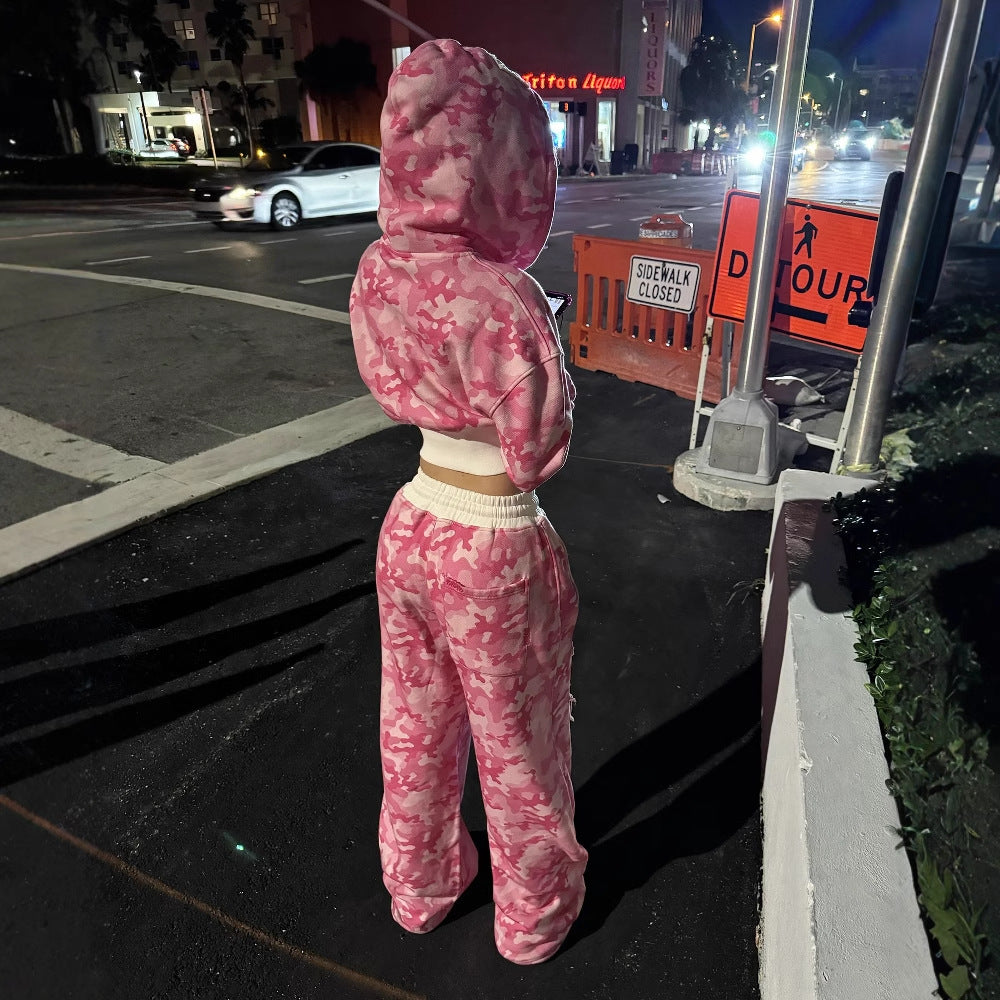 Popular,  n camouflage sweater suit sports street fashion trend sweater pants women