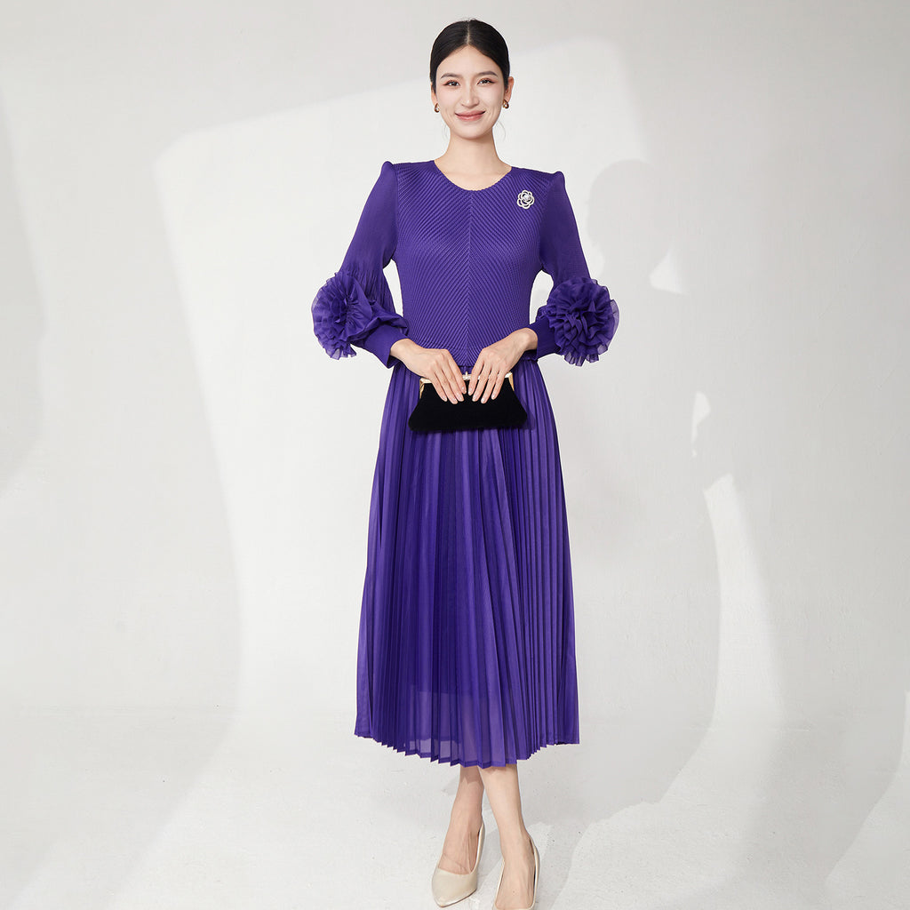 2025 2025 summer dress high-end sense small temperament small fragrant style a-word skirt waist thin versatile pleated skirt