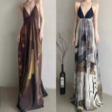 2025 Spring and summer popular new fashion temperament thin cold elegant ink Dunhuang suspender casual dress