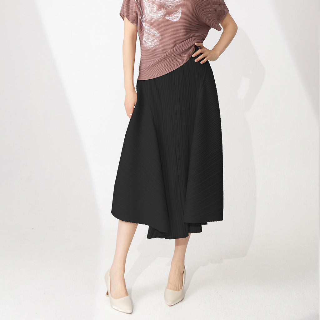 2025 This year's popular popular women's clothing fashion loose irregular medium and long temperament versatile and thin  skirt
